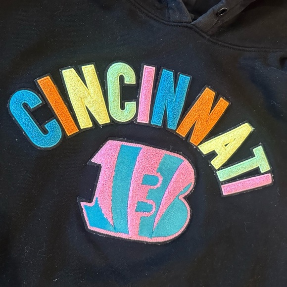 Pro Standard Black CINCINNATI BENGALS Neon Fleece Pullover Hoodie 2XL XXL - Picture 7 of 9